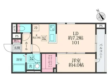 FORTIS(1LDK/1階)の間取り写真