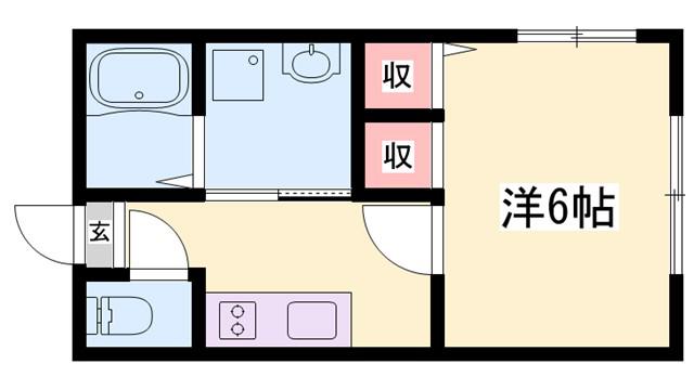 リープラス恵比須駅前(1K/2階)の間取り写真