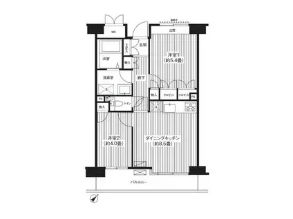 ステラメゾン武蔵小山(2DK/2階)の間取り写真
