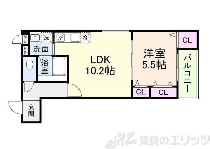 フジパレス ダイドウ2丁目(1LDK/1階)の間取り写真