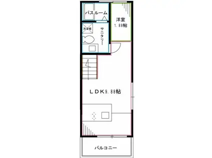 COCOON.N(1LDK/3階)の間取り写真
