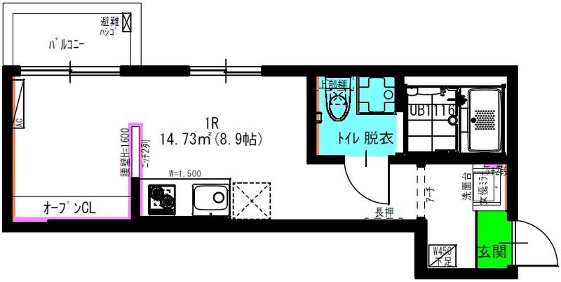 RADIANCE七里(ワンルーム/3階)の間取り写真