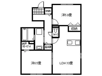 ローズハイム(2LDK/1階)の間取り写真
