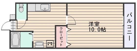 スーリール平田(1K/1階)の間取り写真