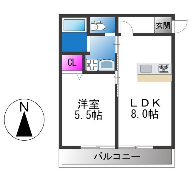 東花園コーポ(1LDK/1階)の間取り写真