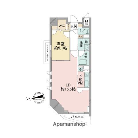 セレッソコート上本町イースト(1LDK/2階)の間取り写真