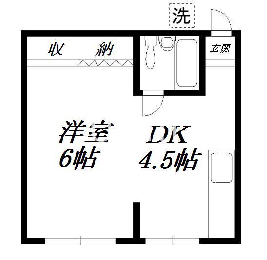 ハイム菰軒(1DK/2階)の間取り写真