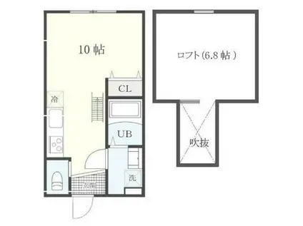 アーリーガーデン横濱1(ワンルーム/1階)の間取り写真