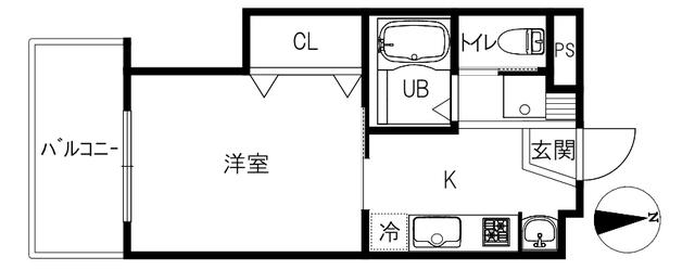 パウゼII(1K/4階)の間取り写真