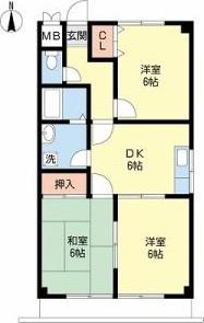 シャトーもりい(3DK/2階)の間取り写真