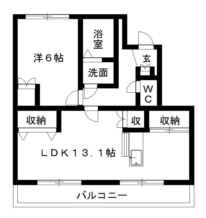 FELICIA(1LDK/1階)の間取り写真