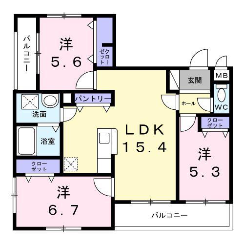 アーバンテラス(3LDK/1階)の間取り写真
