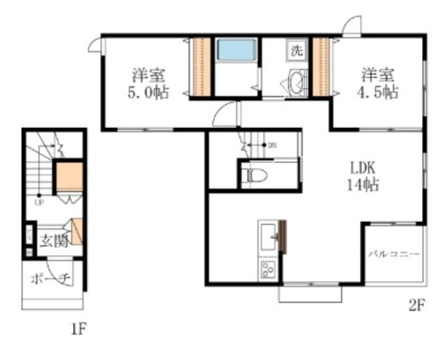 稲村ツリーIII(2LDK/2階)の間取り写真
