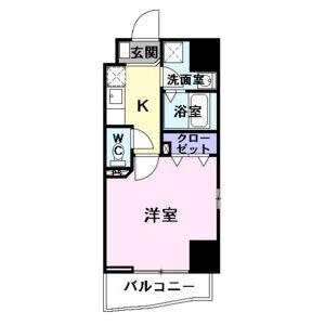 アゲート白壁(1K/8階)の間取り写真