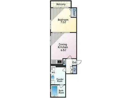 アヴィターレ小山(1DK/1階)の間取り写真