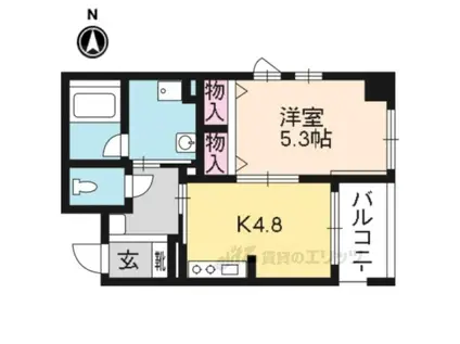 武三ビルディング(1DK/5階)の間取り写真