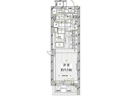 レガリス三軒茶屋(1K/1階)の間取り写真