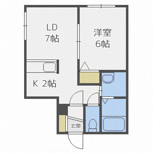 メゾンエスポワール(1LDK/4階)の間取り写真
