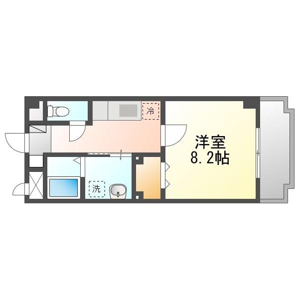 OSマンション(1K/4階)の間取り写真
