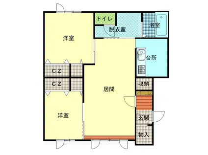 ハイツ 源(2LDK/2階)の間取り写真