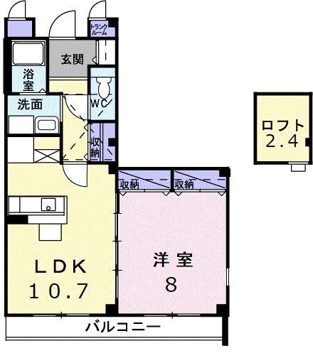 プレッソ・ベル(1LDK/2階)の間取り写真