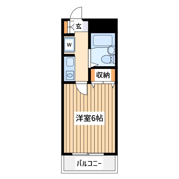 ベルハイツⅡ(1K/3階)の間取り写真