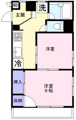 JLBグランエクリュ住吉(2K/4階)の間取り写真