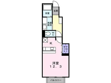 ドリームハウス(ワンルーム/1階)の間取り写真