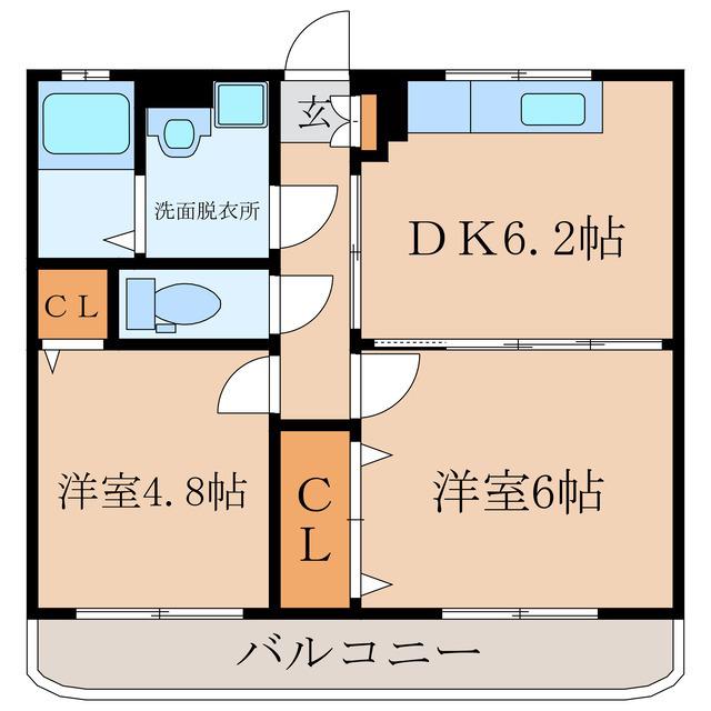 WINWINマンション(2DK/1階)の間取り写真