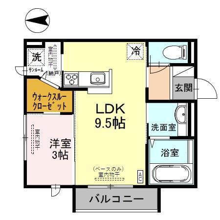 カサベルデⅧ(1LDK/2階)の間取り写真