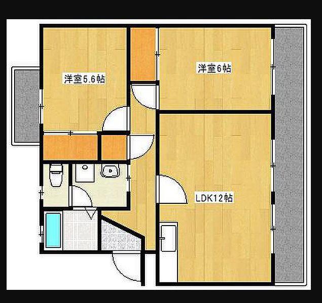 エスポワールM(2LDK/1階)の間取り写真