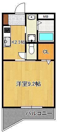 フレンテ二島(1K/3階)の間取り写真