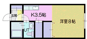 ポプリ末広2007(1K/2階)の間取り写真