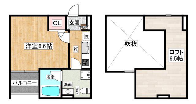 MAISON DE AURORE西宮(1K/2階)の間取り写真
