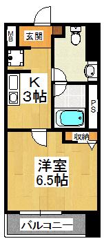 ミリアビタ15(1K/8階)の間取り写真
