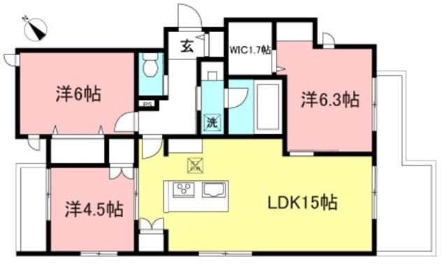 フォルス井の頭2 ウエスト(3LDK/2階)の間取り写真