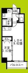 リアライズ堺宿院(1LDK/11階)の間取り写真