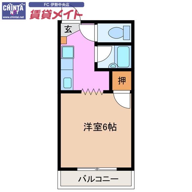 サープラス喜久屋 1(1K/2階)の間取り写真