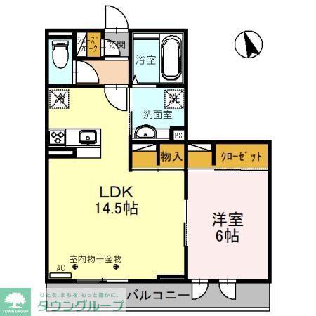ＪＲ川越線 西大宮駅 徒歩16分 3階建 築4年(1LDK/3階)の間取り写真