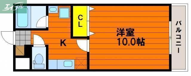 ケイズシティ豊成(1K/3階)の間取り写真