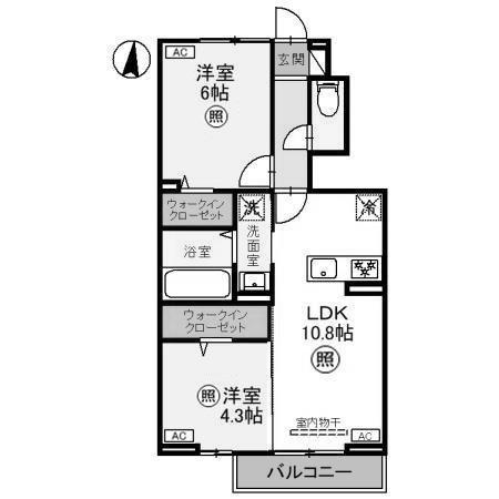 アークイースト(2LDK/1階)の間取り写真