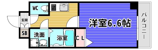 ベイサイドパークOSAKAサウスレジデンシス(1K/10階)の間取り写真