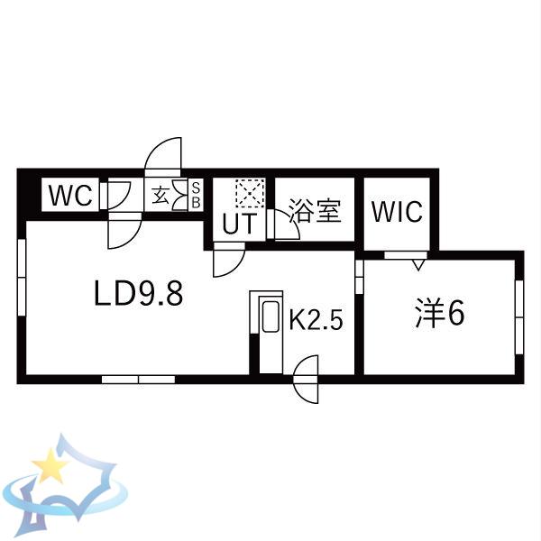 NORD FIUME南7条(1LDK/1階)の間取り写真