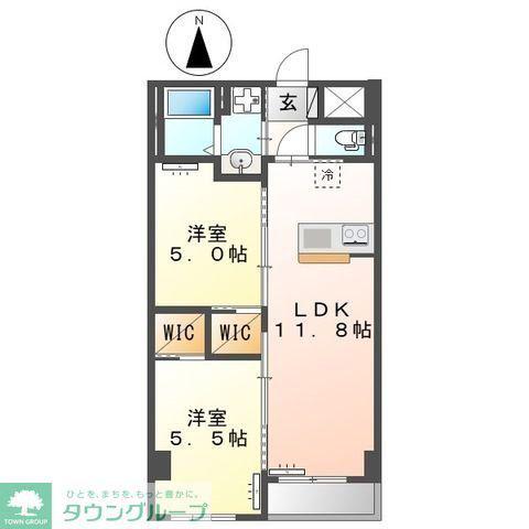 キーファ(2LDK/3階)の間取り写真