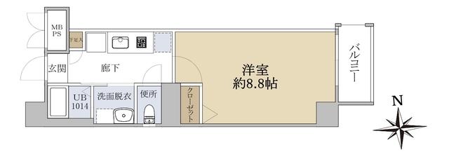 ドゥ・ヴィラージュ(1K/5階)の間取り写真
