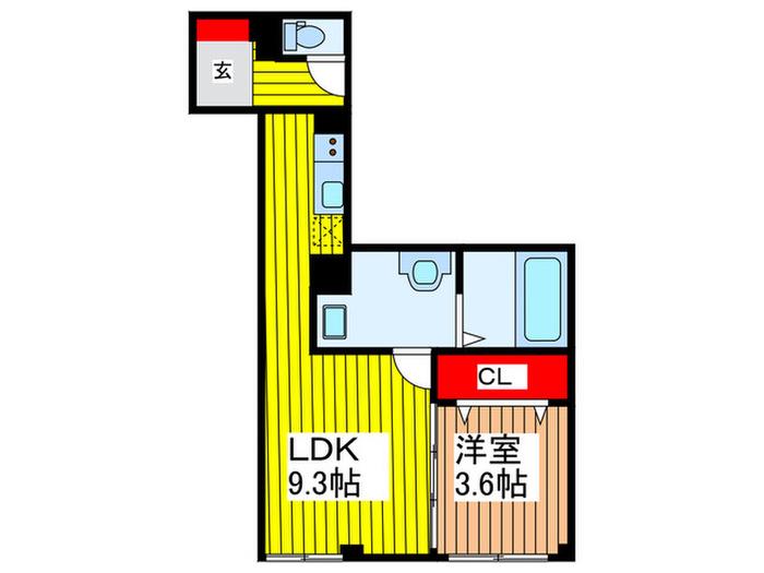 レジデンス百音(1LDK/1階)の間取り写真