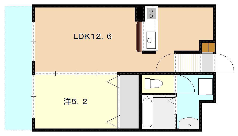 ガーデンさくら(1LDK/3階)の間取り写真