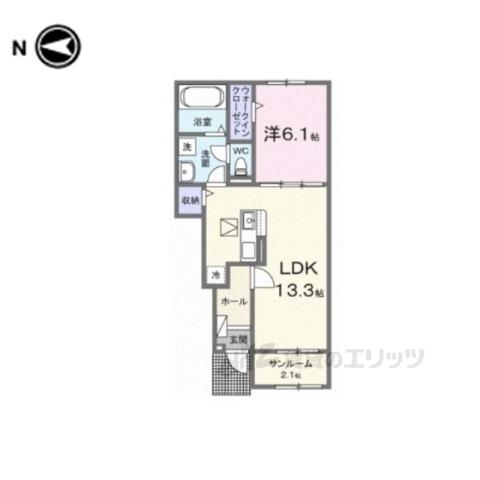 アルモニー(1LDK/1階)の間取り写真