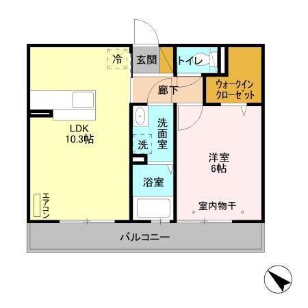 ベイサイドテラス ANNEX B(1LDK/3階)の間取り写真