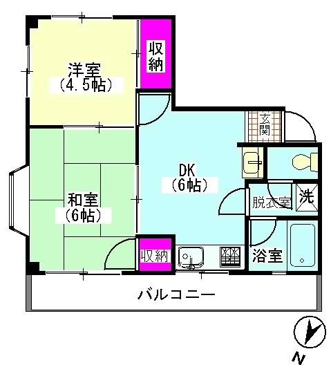 ハイムセンスイ(2DK/3階)の間取り写真